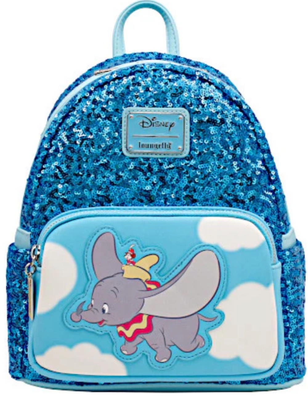 Loungefly Exclusive  Dumbo Sequin Mini Backpack NWT 🩵🩵🩵